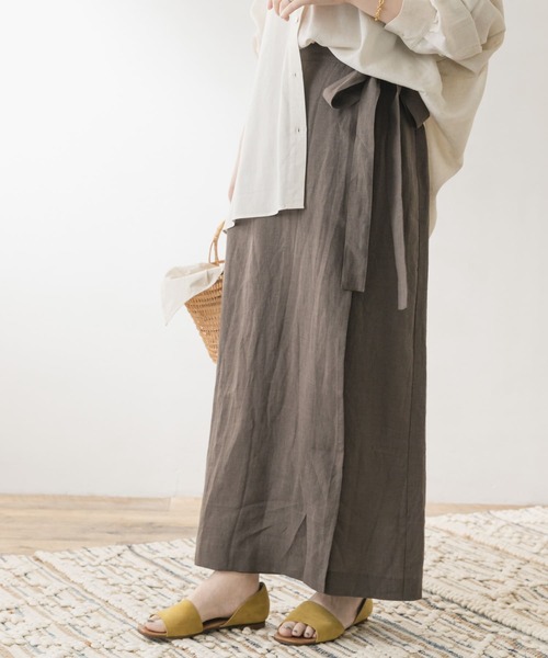 F by ROSSO（エフバイロッソ）の「F by ROSSO　リネンラップスカート（スカート・レディース・ベージュ系その他/ベージュ/ブラウン系その他・38/36）」の12枚目の写真