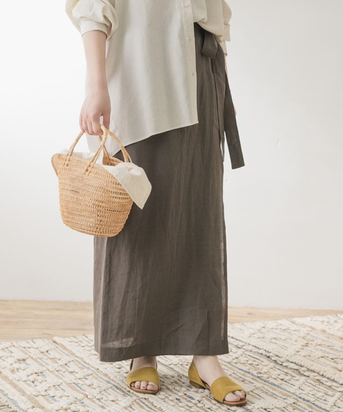 F by ROSSO（エフバイロッソ）の「F by ROSSO　リネンラップスカート（スカート・レディース・ベージュ系その他/ベージュ/ブラウン系その他・38/36）」の13枚目の写真