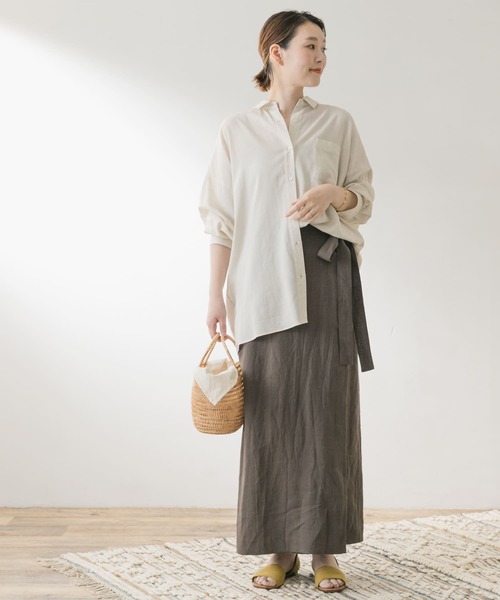 F by ROSSO（エフバイロッソ）の「F by ROSSO　リネンラップスカート（スカート・レディース・ベージュ系その他/ベージュ/ブラウン系その他・38/36）」の14枚目の写真