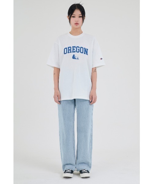 ACOVER（オコボ）の「『ACOVER/オコボ』OREGON ARCH T-SHIRTS/アーチロゴプリント 半袖Tシャツ（Tシャツ/カットソー・レディース・ホワイト/ライトグレー/ライトブルー/ブラック/チャコールグレー・M）」の6枚目の写真