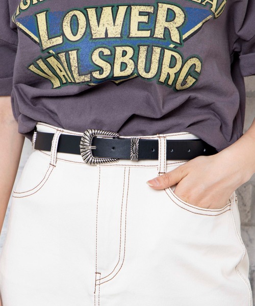 WEGO（ウィゴー）の「WEGO/ハートコンチョウエスタンベルト（ベルト・レディース・その他1/ブラック/ベージュ・FREE）」の2枚目の写真