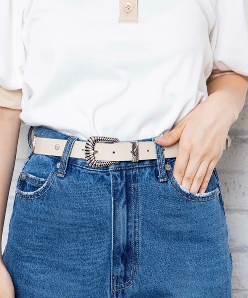 WEGO（ウィゴー）の「WEGO/ハートコンチョウエスタンベルト（ベルト・レディース・その他1/ブラック/ベージュ・FREE）」の11枚目の写真