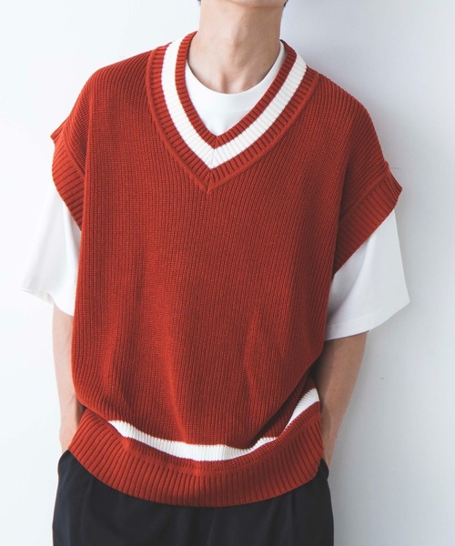 WEGO（ウィゴー）の「WEGO/リネンタッチチルデンベスト（ベスト・メンズ・ベージュ/ダークオレンジ/ホワイト/ブラウン・MEDIUM/LARGE）」の4枚目の写真