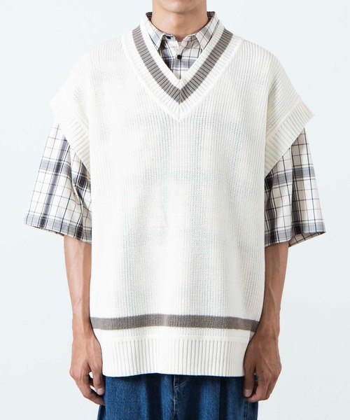 WEGO（ウィゴー）の「WEGO/リネンタッチチルデンベスト（ベスト・メンズ・ベージュ/ダークオレンジ/ホワイト/ブラウン・MEDIUM/LARGE）」の18枚目の写真