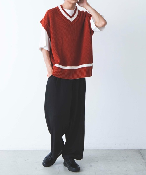 WEGO（ウィゴー）の「WEGO/リネンタッチチルデンベスト（ベスト・メンズ・ベージュ/ダークオレンジ/ホワイト/ブラウン・MEDIUM/LARGE）」の14枚目の写真