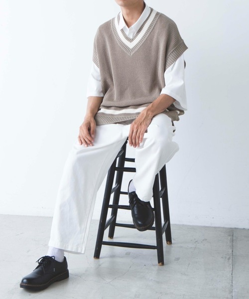 WEGO（ウィゴー）の「WEGO/リネンタッチチルデンベスト（ベスト・メンズ・ベージュ/ダークオレンジ/ホワイト/ブラウン・MEDIUM/LARGE）」の11枚目の写真