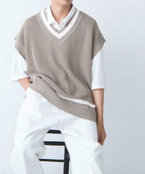 WEGO（ウィゴー）の「WEGO/リネンタッチチルデンベスト（ベスト・メンズ・ベージュ/ダークオレンジ/ホワイト/ブラウン・MEDIUM/LARGE）」の12枚目の写真