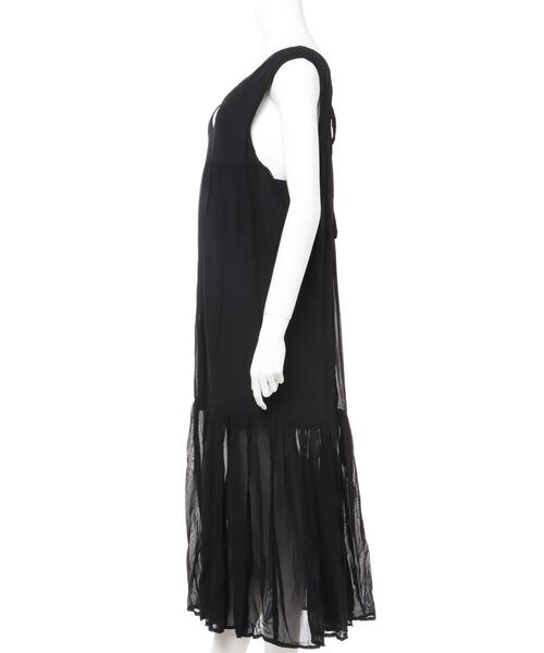 MLI'A（エムリア）の「ワッシャーシフォンノースリ／ワンピース（ワンピース・レディース・ブラック/ブラウン/オフホワイト/カーキ・M）」の6枚目の写真