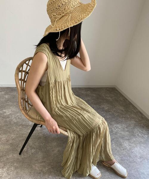 MLI'A（エムリア）の「ワッシャーシフォンノースリ／ワンピース（ワンピース・レディース・ブラック/ブラウン/オフホワイト/カーキ・M）」の11枚目の写真