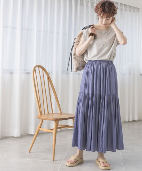 URBAN RESEARCH（アーバンリサーチ）の「プリーツティアードスカート（スカート・レディース・ブルー/ベージュ/ライトカーキ・FREE）」の10枚目の写真
