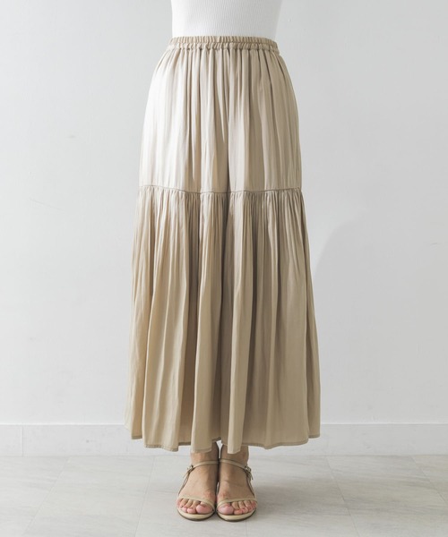 URBAN RESEARCH（アーバンリサーチ）の「プリーツティアードスカート（スカート・レディース・ブルー/ベージュ/ライトカーキ・FREE）」の11枚目の写真
