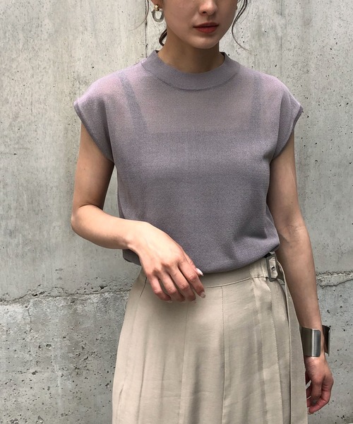 ニット セーター 「＆g'aime」フレンチスリーブニット　Cap Sleeve Knit Top レディース &g'aime ニット セーター 「＆g'aime」フレンチスリーブニット