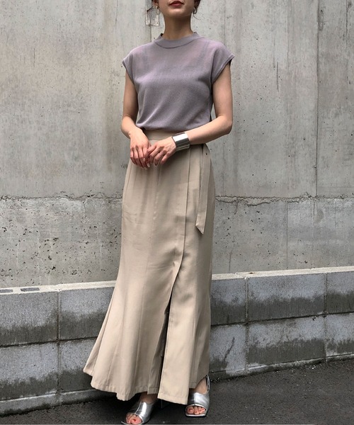 &g'aime（アンジェム）の「【&g’aime】フレンチスリーブシアーニット（ニット/セーター・レディース・ブラック/ベージュ/パープル/グレー・FREE）」の16枚目の写真