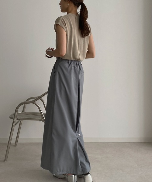 &g'aime（アンジェム）の「【&g’aime】フレンチスリーブシアーニット（ニット/セーター・レディース・ブラック/ベージュ/パープル/グレー・FREE）」の11枚目の写真