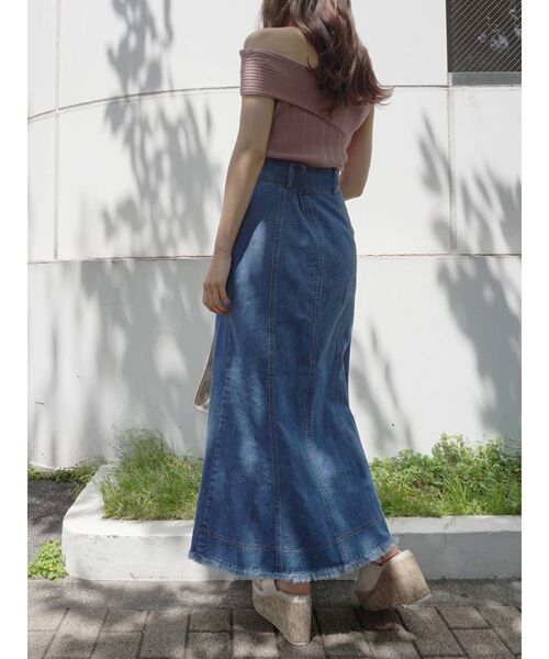 専用です！マーキュリーデュオ　デニム　ロングフレアスカート　М　タグ付新品 専用です！マーキュリーデュオ デニム ロングフレアスカート М