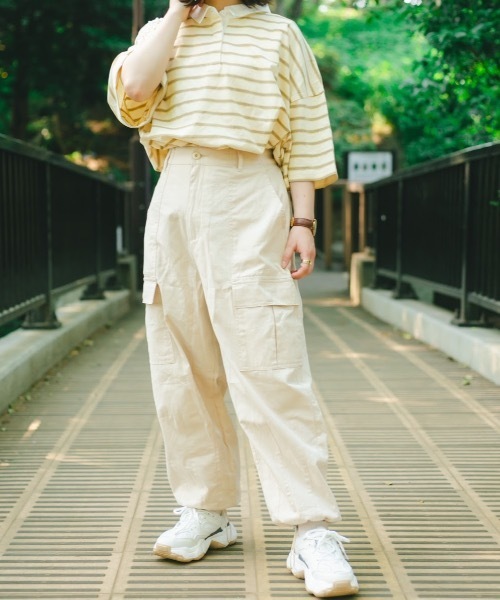 nemne store（ネンネストア）の「雲を見つめるスソダーツカーゴパンツ（カーゴパンツ・レディース・オフホワイト/アイボリー・フリー）」の16枚目の写真