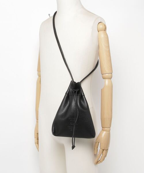 Wrangler（ラングラー）の「∴WEGO/別注Wrangler フェイクレザー巾着ショルダーバッグ（ショルダーバッグ・メンズ・ブラック/グレー・FREE）」の4枚目の写真