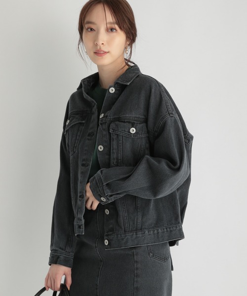 Andemiu（アンデミュウ）の「オーバーサイズＧジャン215195（デニムジャケット・レディース・グレー/インディゴブルー・FREE）」の2枚目の写真