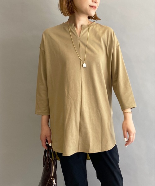 DIARIUM（ディアリウム）の「バック異素材プリーツプルオーバー（Tシャツ/カットソー・レディース・イエロー/グリーン・M）」の3枚目の写真