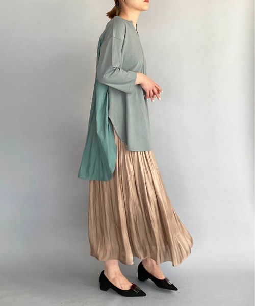 DIARIUM（ディアリウム）の「バック異素材プリーツプルオーバー（Tシャツ/カットソー・レディース・イエロー/グリーン・M）」の16枚目の写真