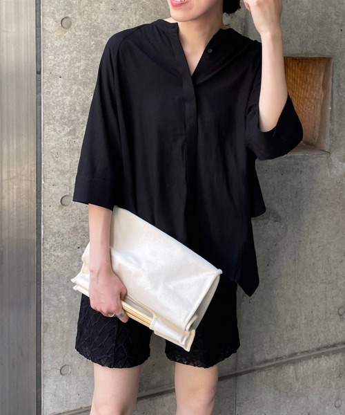 CAPRICIEUX LE'MAGE（カプリシューレマージュ）の「ラッフルデザインシャツ（シャツ/ブラウス・レディース・ホワイト/ブラック/カーキ・FREE）」の13枚目の写真