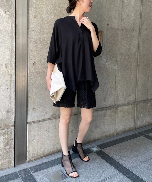 CAPRICIEUX LE'MAGE（カプリシューレマージュ）の「ラッフルデザインシャツ（シャツ/ブラウス・レディース・ホワイト/ブラック/カーキ・FREE）」の9枚目の写真