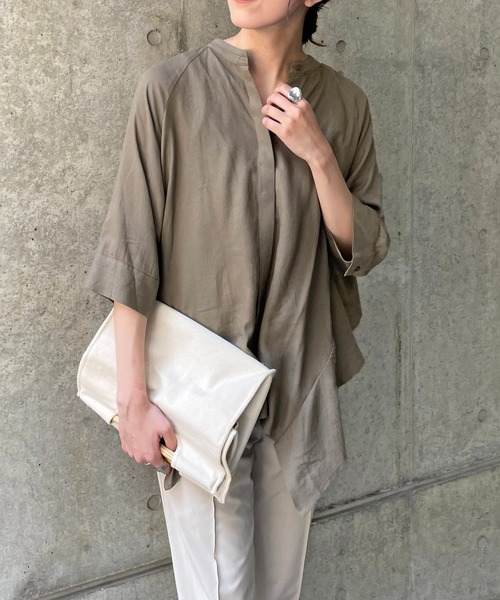 CAPRICIEUX LE'MAGE（カプリシューレマージュ）の「ラッフルデザインシャツ（シャツ/ブラウス・レディース・ホワイト/ブラック/カーキ・FREE）」の22枚目の写真