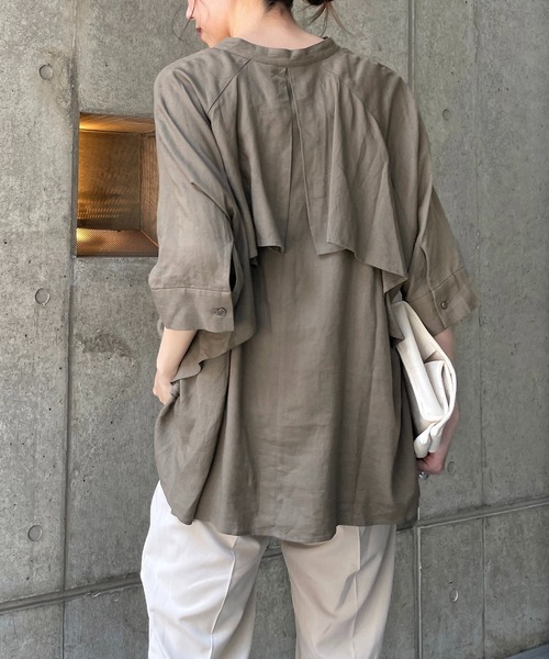 CAPRICIEUX LE'MAGE（カプリシューレマージュ）の「ラッフルデザインシャツ（シャツ/ブラウス・レディース・ホワイト/ブラック/カーキ・FREE）」の14枚目の写真