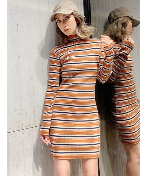 GYDA（ジェイダ）の「テレコタートルタイトワンピース（ワンピース・レディース・その他/その他2/ベージュ/ブラック・FREE）」の12枚目の写真