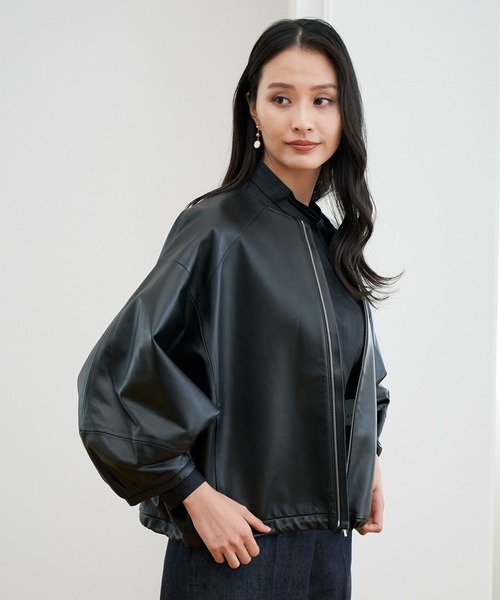 ANAYI（アナイ）の「レザードルマンスリーブ ジャケット（その他アウター・レディース・ブラック・36/38）」の7枚目の写真