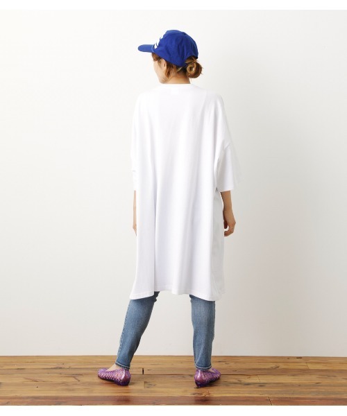 RODEO CROWNS WIDE BOWL（ロデオクラウンズワイドボウル）の「ポケットTシャツワンピース（ワンピース・レディース・ホワイト/ブラック/グリーン・FREE）」の7枚目の写真