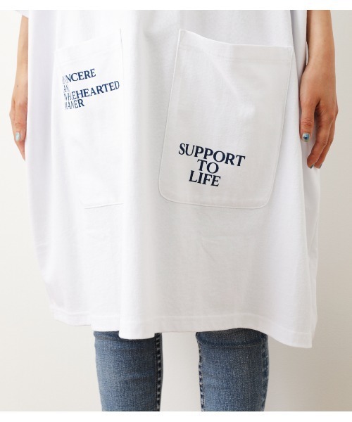 RODEO CROWNS WIDE BOWL（ロデオクラウンズワイドボウル）の「ポケットTシャツワンピース（ワンピース・レディース・ホワイト/ブラック/グリーン・FREE）」の14枚目の写真