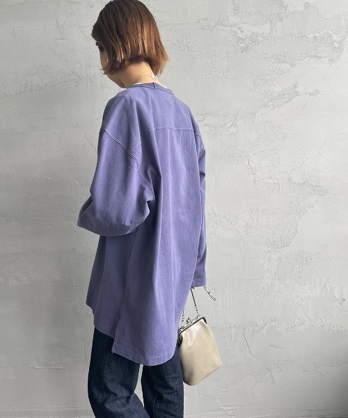 JEANS FACTORY （ジーンズファクトリー）の「[MASON/メイソン] 別注 カレッジプリント フットボールビッグTシャツ（Tシャツ/カットソー・レディース・ブルー/アイボリー・M）」の5枚目の写真