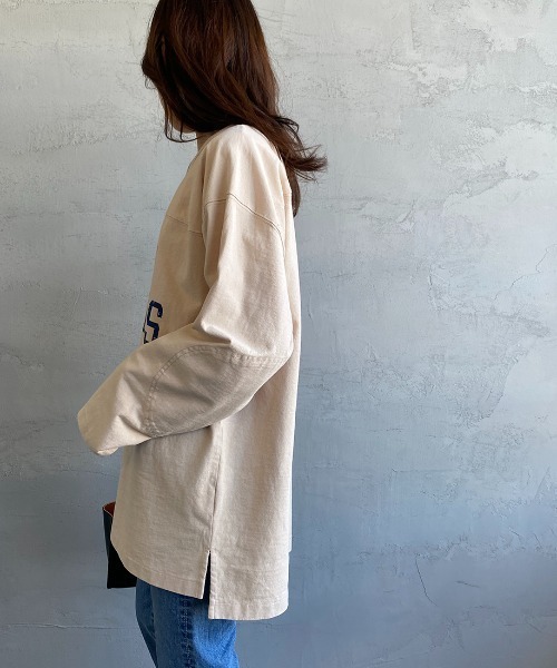 JEANS FACTORY （ジーンズファクトリー）の「[MASON/メイソン] 別注 カレッジプリント フットボールビッグTシャツ（Tシャツ/カットソー・レディース・ブルー/アイボリー・M）」の15枚目の写真