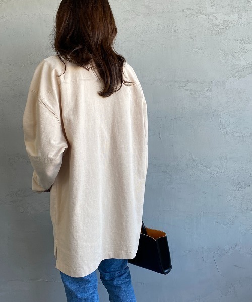 JEANS FACTORY （ジーンズファクトリー）の「[MASON/メイソン] 別注 カレッジプリント フットボールビッグTシャツ（Tシャツ/カットソー・レディース・ブルー/アイボリー・M）」の16枚目の写真