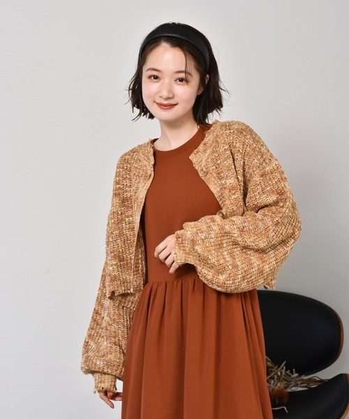 RETRO GIRL（レトロガール）の「ダメージショートカーデ（カーディガン/ボレロ・レディース・レッド/アイボリー/ブラック系その他/ブラウン系その他/ダークブルー・FREE）」の3枚目の写真