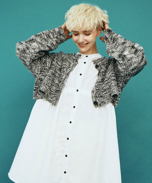 RETRO GIRL（レトロガール）の「ダメージショートカーデ（カーディガン/ボレロ・レディース・レッド/アイボリー/ブラック系その他/ブラウン系その他/ダークブルー・FREE）」の6枚目の写真