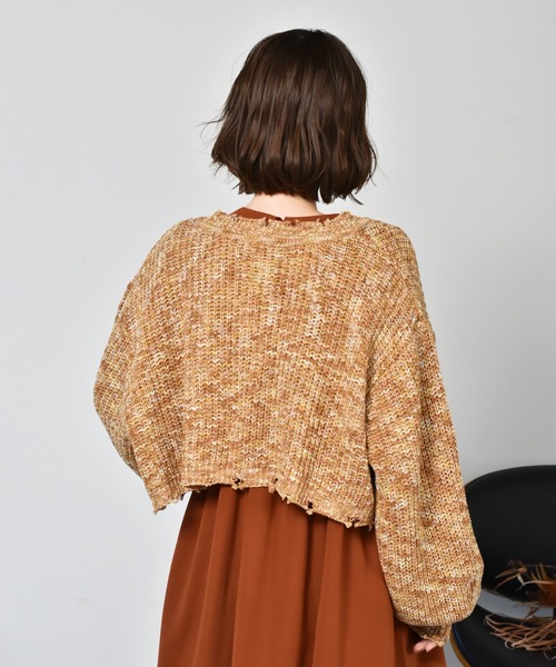 RETRO GIRL（レトロガール）の「ダメージショートカーデ（カーディガン/ボレロ・レディース・レッド/アイボリー/ブラック系その他/ブラウン系その他/ダークブルー・FREE）」の12枚目の写真