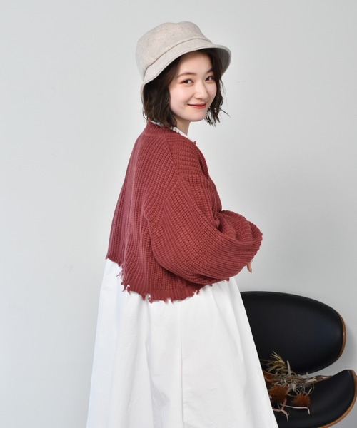 RETRO GIRL（レトロガール）の「ダメージショートカーデ（カーディガン/ボレロ・レディース・レッド/アイボリー/ブラック系その他/ブラウン系その他/ダークブルー・FREE）」の19枚目の写真