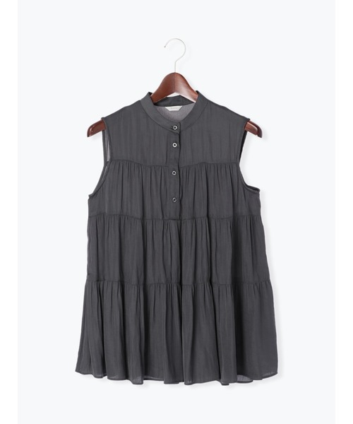 Te chichi(テチチ)の「バンドカラーティアードチュニックブラウス(シャツ/ブラウス・レディース・ベージュ/グリーン/チャコール・フリ-)」の13枚目の写真