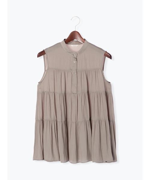 Te chichi(テチチ)の「バンドカラーティアードチュニックブラウス(シャツ/ブラウス・レディース・ベージュ/グリーン/チャコール・フリ-)」の14枚目の写真