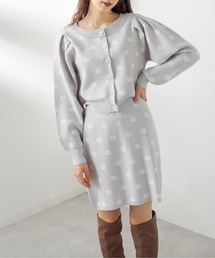 OLIVE des OLIVE | テクなしでしゃれ感高まる。花ジャガードニットアップ(ワンピース)