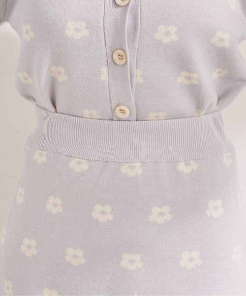 OLIVE des OLIVE（オリーブデオリーブ）の「テクなしでしゃれ感高まる。花ジャガードニットアップ（ワンピース・レディース・ブラック/ラベンダー/アイボリー/ベージュ/ピンク/スミクロ・FREE）」の19枚目の写真