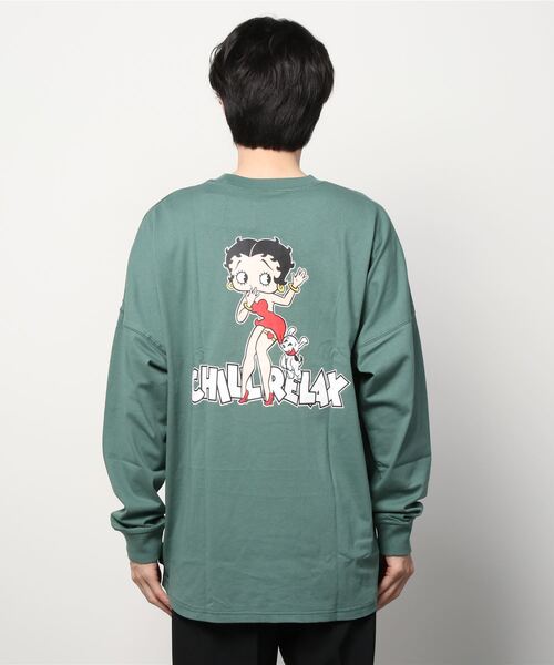 chillax(チラックス)の「【ムラサキスポーツ別注】CHILLAX/チラックス BETTY BOOP ビックシルエット バックプリントロンT 214OO1LT119CL(Tシャツ/カットソー・メンズ・ネイビー/ホワイト/グレー/グリーン・L/M)」の5枚目の写真