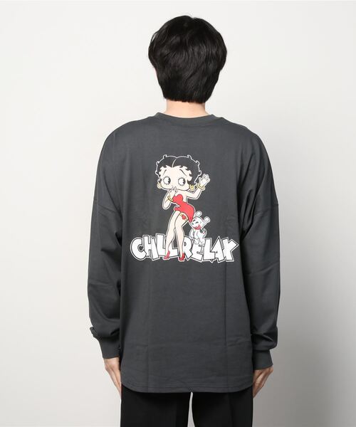 chillax(チラックス)の「【ムラサキスポーツ別注】CHILLAX/チラックス BETTY BOOP ビックシルエット バックプリントロンT 214OO1LT119CL(Tシャツ/カットソー・メンズ・ネイビー/ホワイト/グレー/グリーン・L/M)」の9枚目の写真