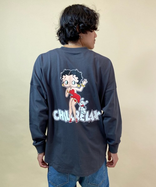 chillax(チラックス)の「【ムラサキスポーツ別注】CHILLAX/チラックス BETTY BOOP ビックシルエット バックプリントロンT 214OO1LT119CL(Tシャツ/カットソー・メンズ・ネイビー/ホワイト/グレー/グリーン・L/M)」の3枚目の写真