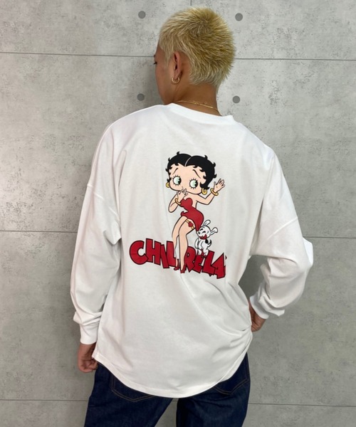 chillax(チラックス)の「【ムラサキスポーツ別注】CHILLAX/チラックス BETTY BOOP ビックシルエット バックプリントロンT 214OO1LT119CL(Tシャツ/カットソー・メンズ・ネイビー/ホワイト/グレー/グリーン・L/M)」の2枚目の写真
