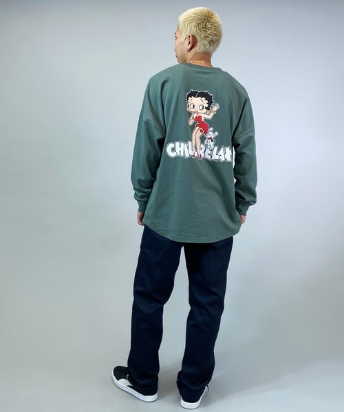 chillax(チラックス)の「【ムラサキスポーツ別注】CHILLAX/チラックス BETTY BOOP ビックシルエット バックプリントロンT 214OO1LT119CL(Tシャツ/カットソー・メンズ・ネイビー/ホワイト/グレー/グリーン・L/M)」の13枚目の写真