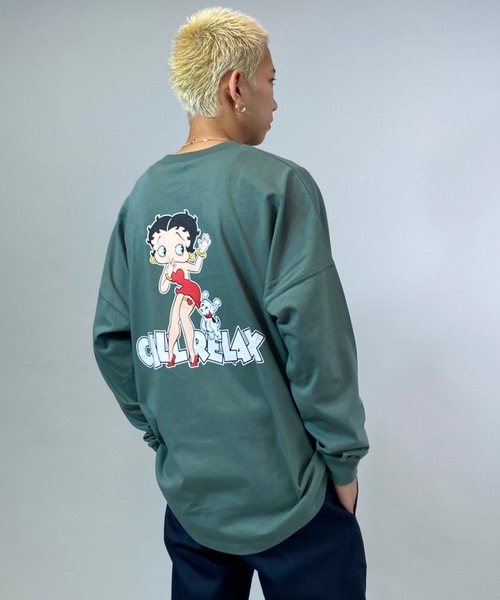 chillax(チラックス)の「【ムラサキスポーツ別注】CHILLAX/チラックス BETTY BOOP ビックシルエット バックプリントロンT 214OO1LT119CL(Tシャツ/カットソー・メンズ・ネイビー/ホワイト/グレー/グリーン・L/M)」の14枚目の写真