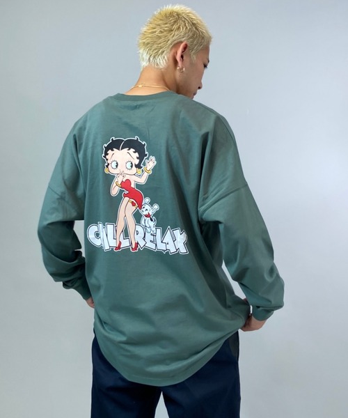 chillax(チラックス)の「【ムラサキスポーツ別注】CHILLAX/チラックス BETTY BOOP ビックシルエット バックプリントロンT 214OO1LT119CL(Tシャツ/カットソー・メンズ・ネイビー/ホワイト/グレー/グリーン・L/M)」の15枚目の写真